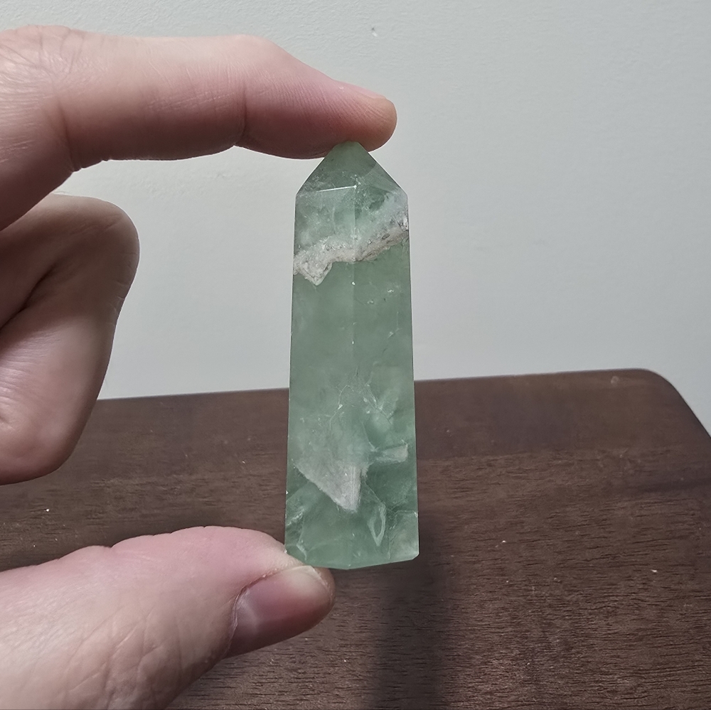 Green Fluorite Crystal Tower